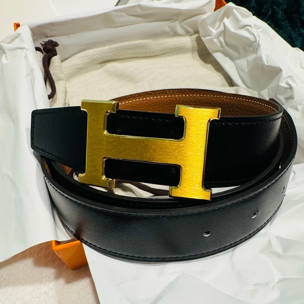 NWT - HERMES - H belt buckle & Reversible leather strap 32 mm - Picture 3 of 9